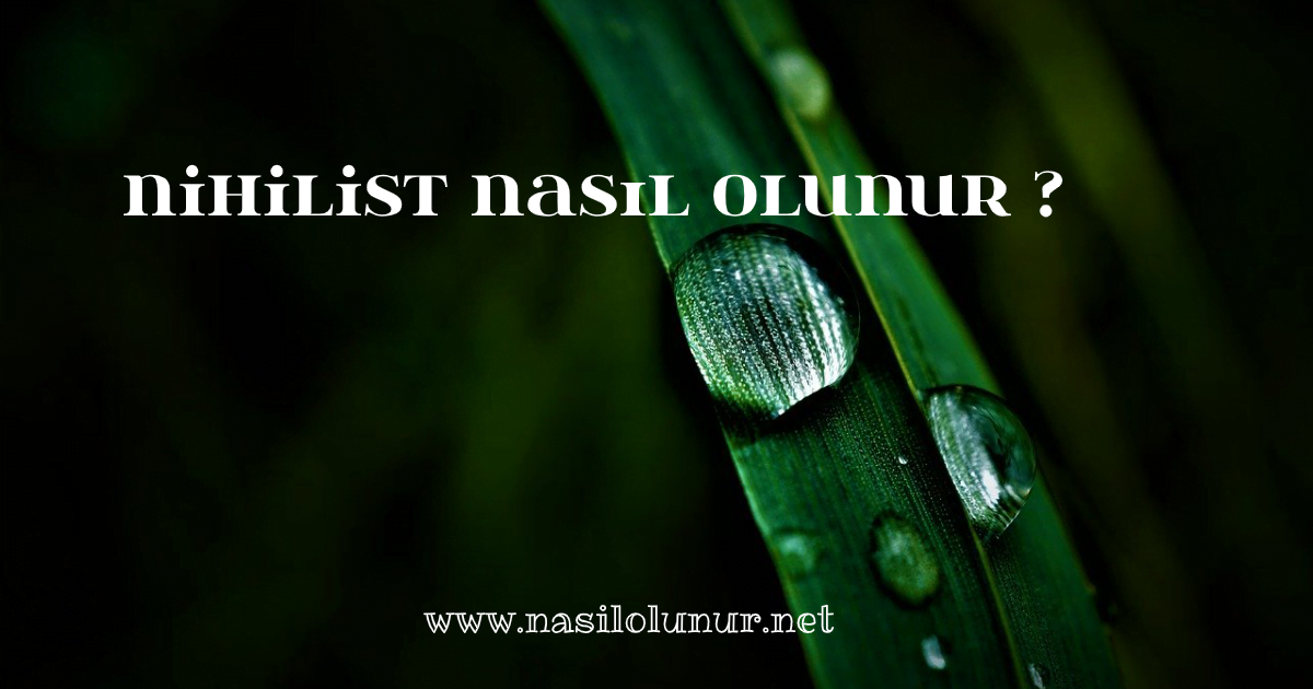 Nihilist Nasıl Olunur ?