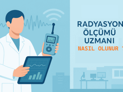 Radyasyon ölçümü uzmanı, elektromanyetik alan ölçüm cihazı ile veri analizi yaparken"